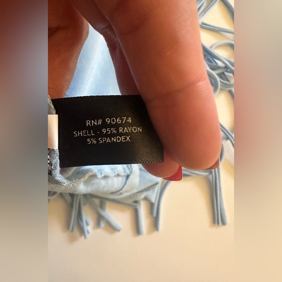 Boston Proper Sky Blue Fringe Mini Dress - Picture 6 of 10